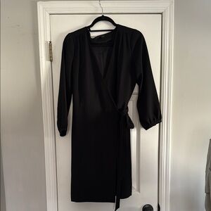 J. Crew Black Wrap Dress
